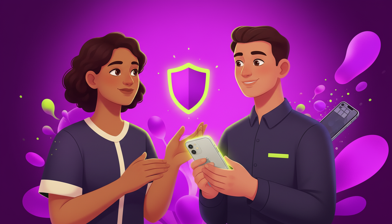 Schild symbool voor 2 jaar garantie op refurbished iPhones