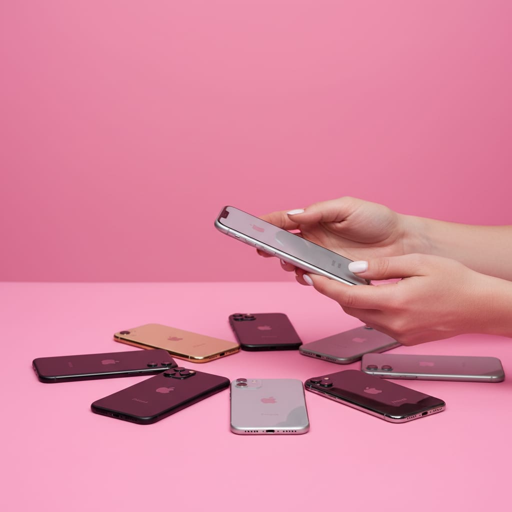 Medewerker selecteert iPhones op kwaliteit